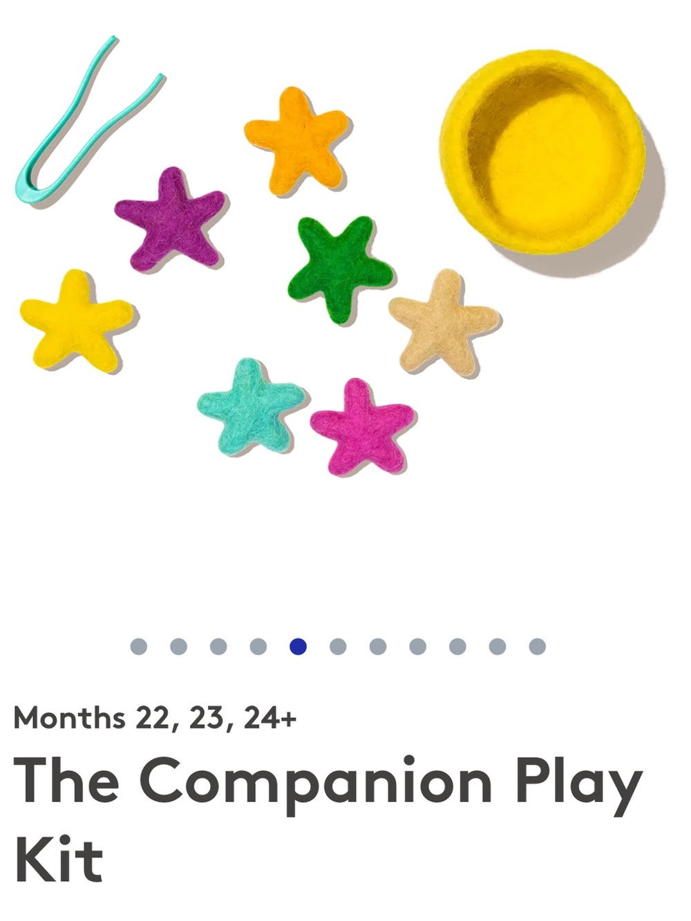 Transfer tweezers & felt stars from LOVEVERY The Companion Play Kit Months 22+